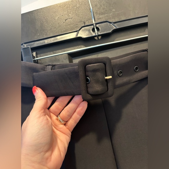 Goldie Byrd Belted Hybrid Pants Golf Straight leg high waist Black Medium NWT - Picture 7 of 14